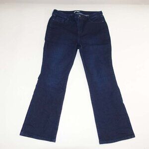 Nine West Women's Curvy Boot Cut Jeans Size 18 Dark Blue High Rise 30.5" Inseam